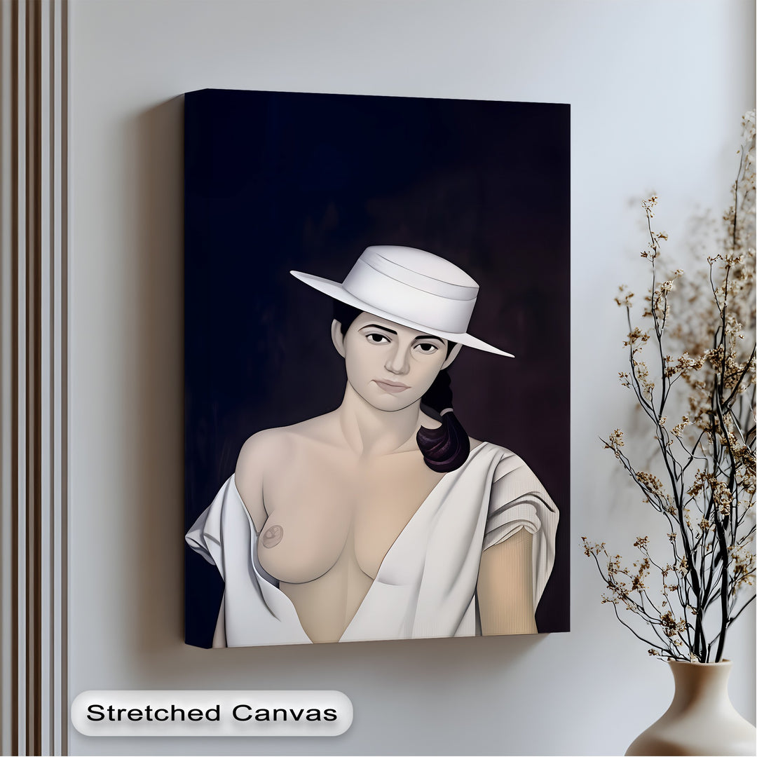 elegant portrait-inspired erotic canvas wall art minimal vibe framed artwork
