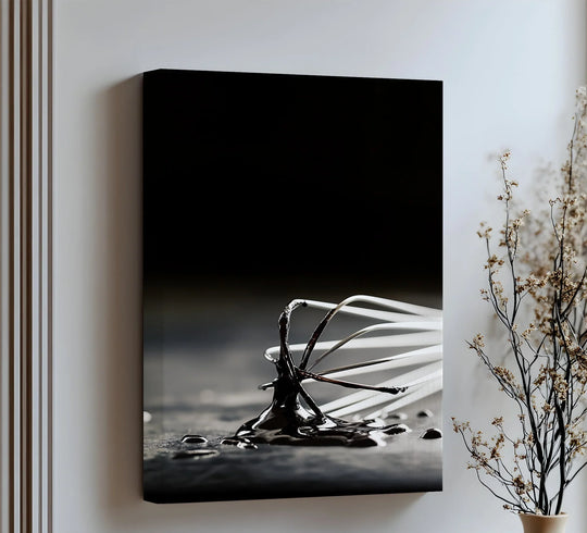 Finished with dramatic detail, this canvas print captures the elegant dark chocolate drizzle and the whisk, making it one of the best canvas prints.
