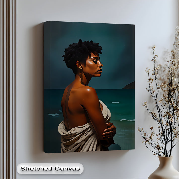 Ocean Gaze Woman - Sexy Canvas Wall Art | Biggest Canvas
