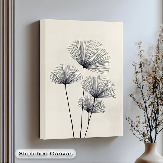 minimal botanical line canvas
