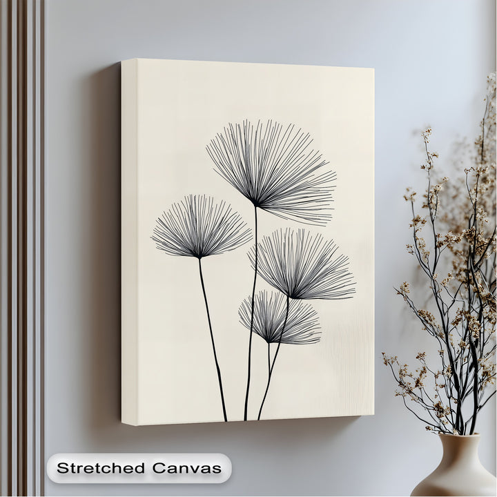 minimal botanical line canvas
