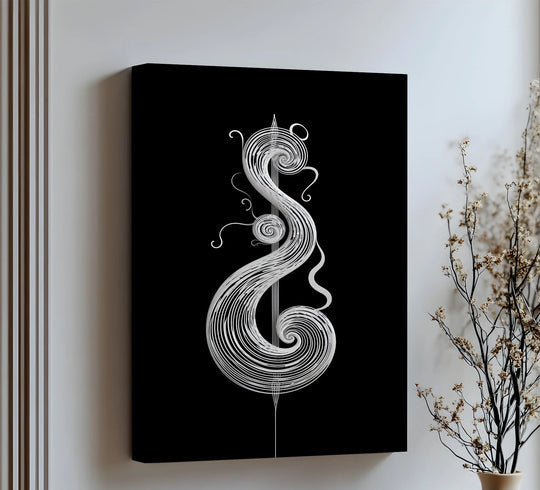 Spiral Symphony – Abstract Treble Clef in Motion Canvas Print - MyPhotoStation