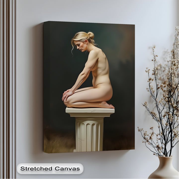 Quiet Reverie – Classical Nude Canvas Wall Art | Oversized Wall Art