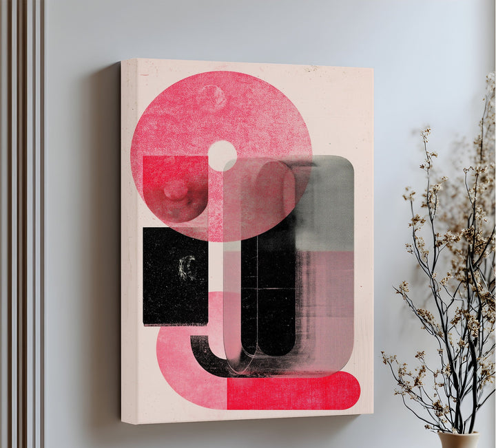 Red Echo – Abstract Geometric Canvas Print