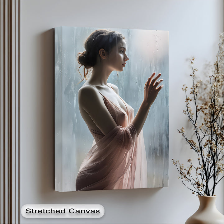 Rain-Kissed Elegance – Erotic Canvas Print