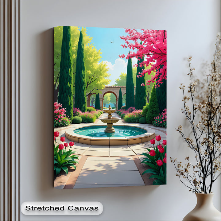 Spring Serenity – Mediterranean Garden Canvas Print