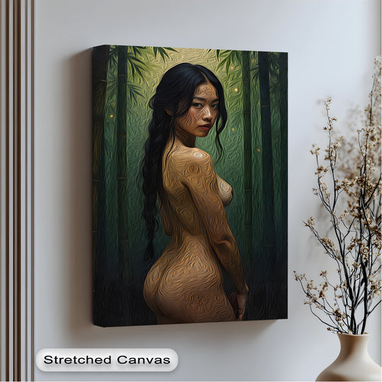 whispers of the bamboo erotic canvas wall art luxury décor
