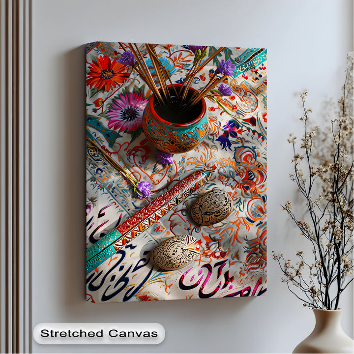 Floral Calligraphy – Persian Art Canvas Print