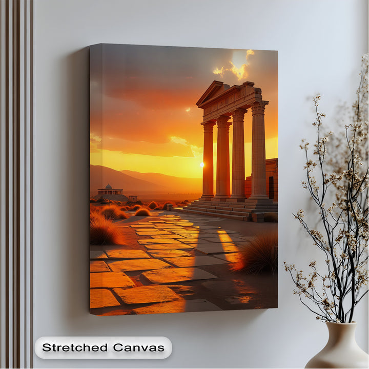 Golden Dusk – Ancient Pillars Canvas Print