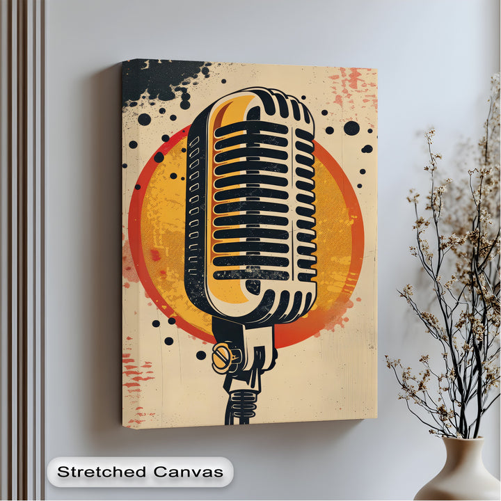 Retro Airwaves – Vintage Microphone Canvas Print