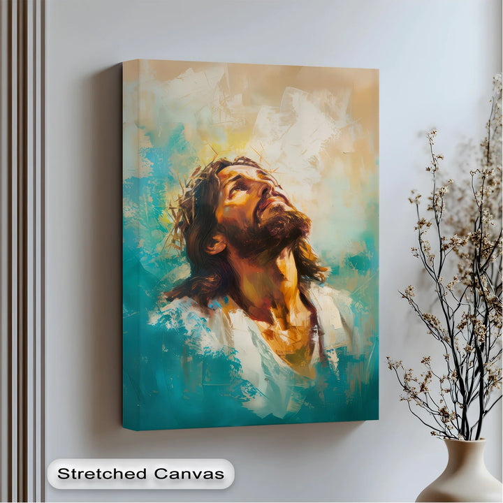 Savior’s Gaze – Crown of Thorns Portrait Canvas Print
