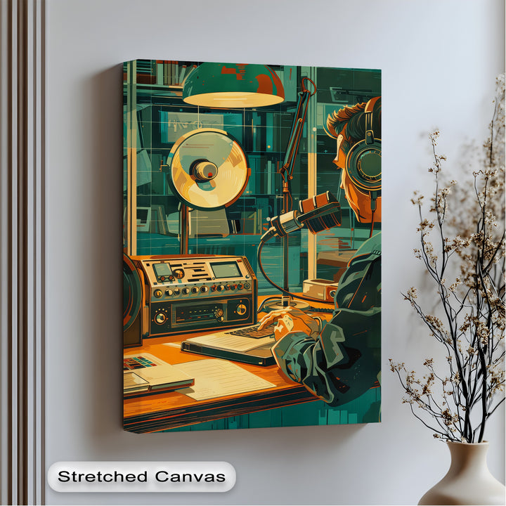 Broadcast Flow – Modern DJ Studio Canvas Print