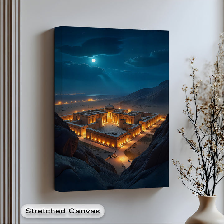 Moonlit Majesty – Ancient Fortress Canvas Print