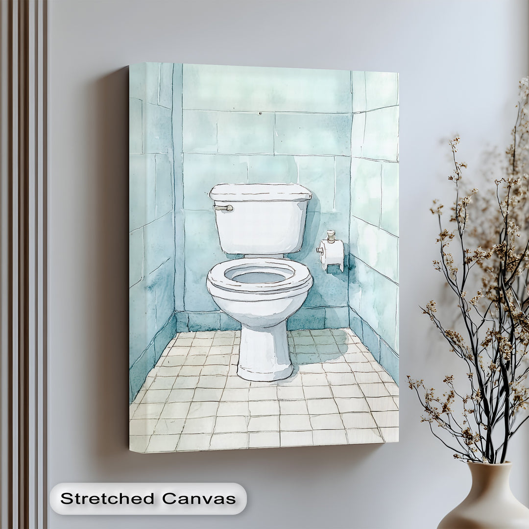 This playful toilet-themed canvas print is a hilarious and unexpected way to add character and humor to bathroom walls—perfect for guests who appreciate a good laugh.


