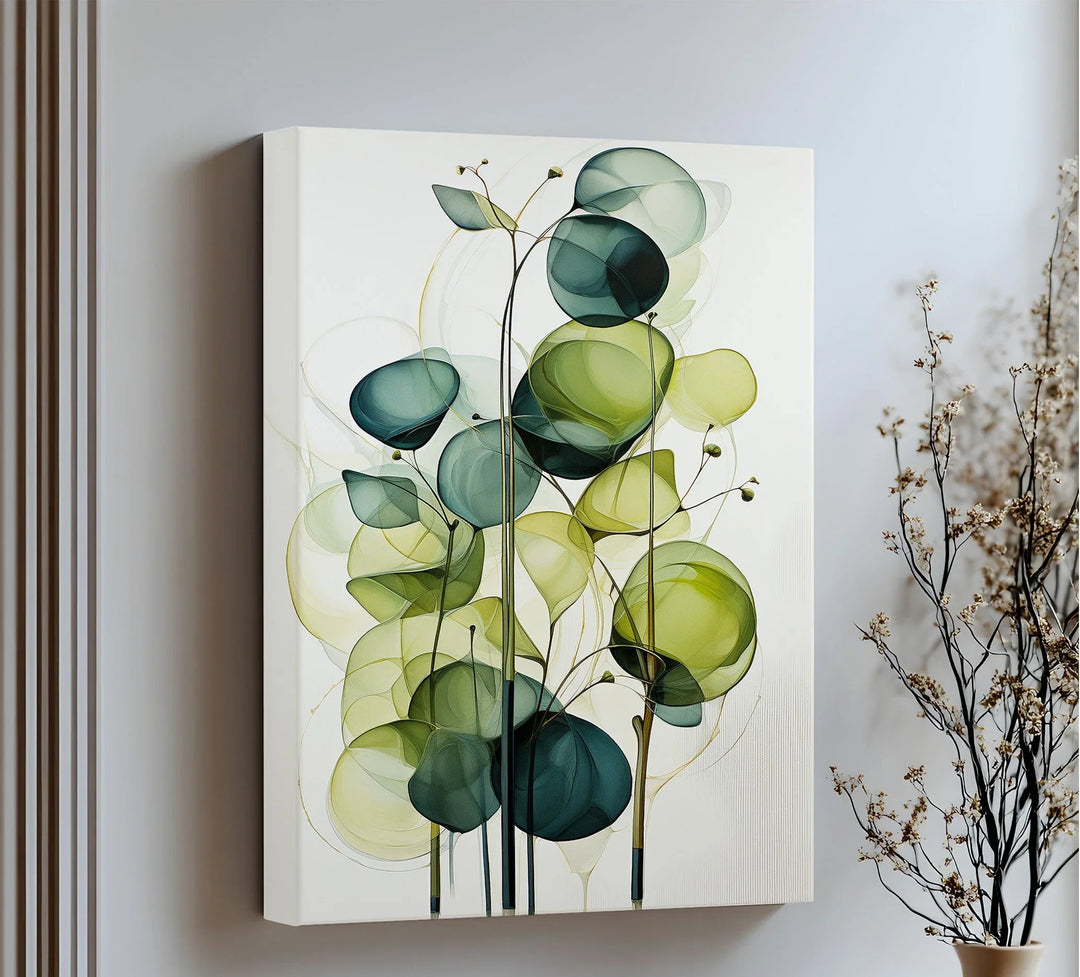 Whispers of Light – Transparent Green Leaves Canvas Print - MyPhotoStation