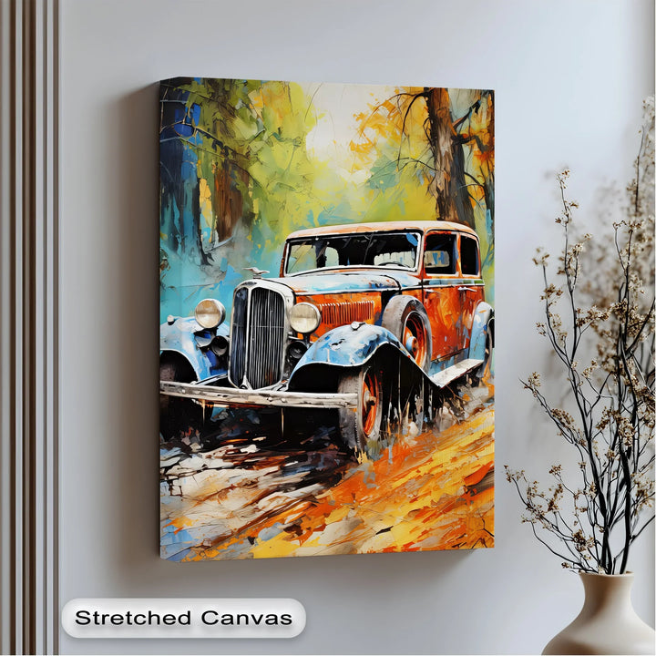 Forest Road Legend – Vintage Car Canvas Print - MyPhotoStation