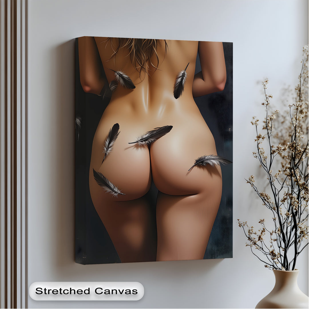feathered erotic canvas wall art sensual abstract modern décor