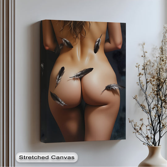 feathered erotic canvas wall art sensual abstract modern décor