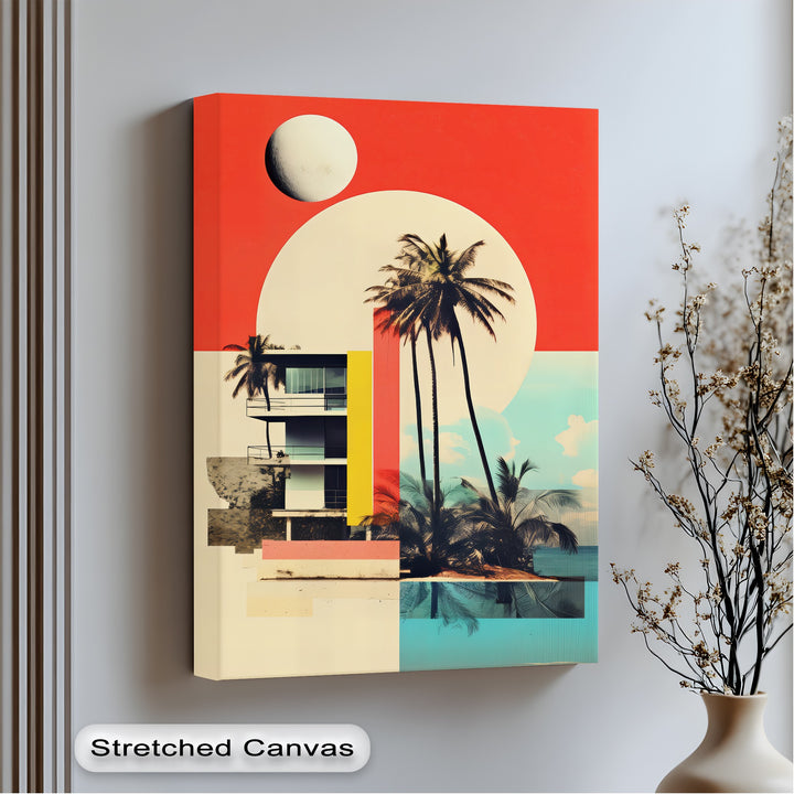 Solar Tropics – Modern Retro Beachscape Canvas Print