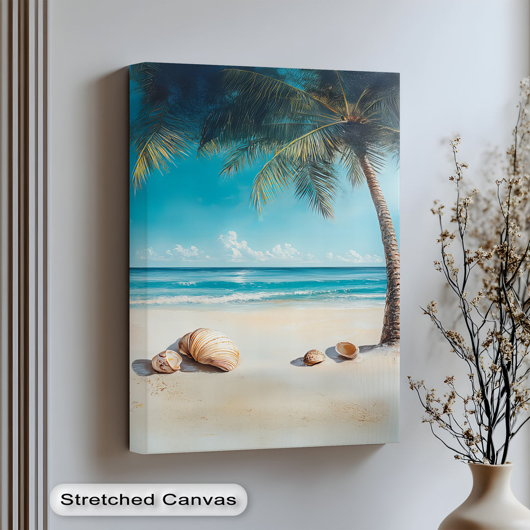 Relax by the sea every day with this tropical canvas wall art masterpiece.

