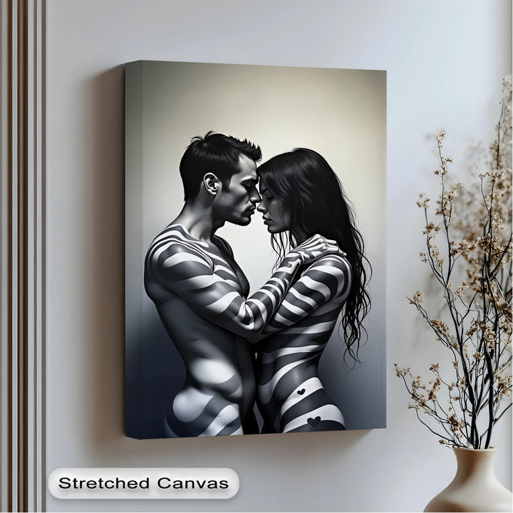 Stripes of Passion – Erotic Canvas Print