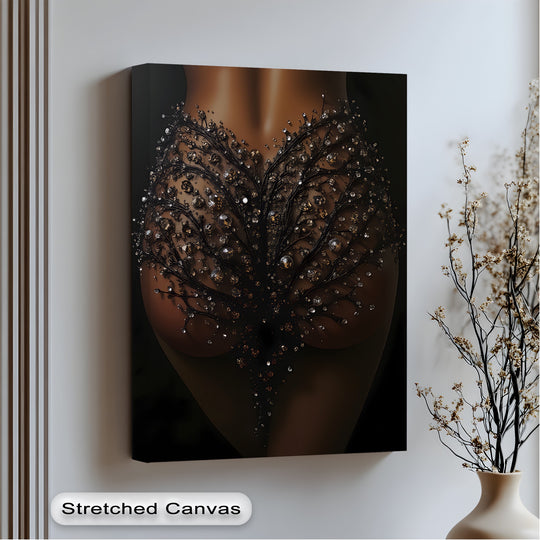 luxury erotic canvas wall art sparkling diamond tree modern décor