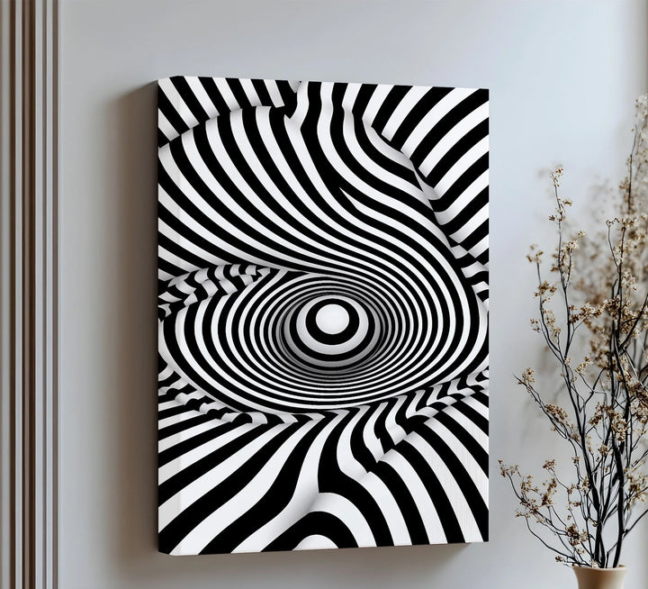 Vortex Wave Illusion – Black & White Canvas Print - MyPhotoStation