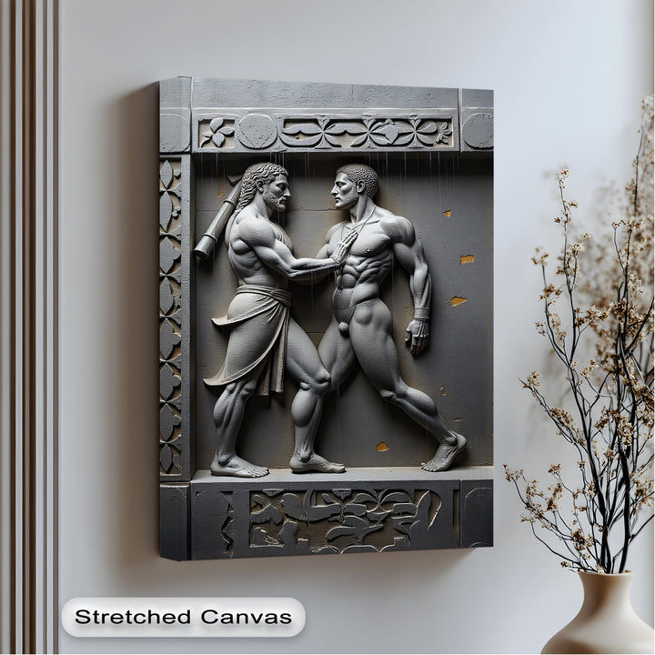 Heroic Encounter – Classical Relief Canvas Print
