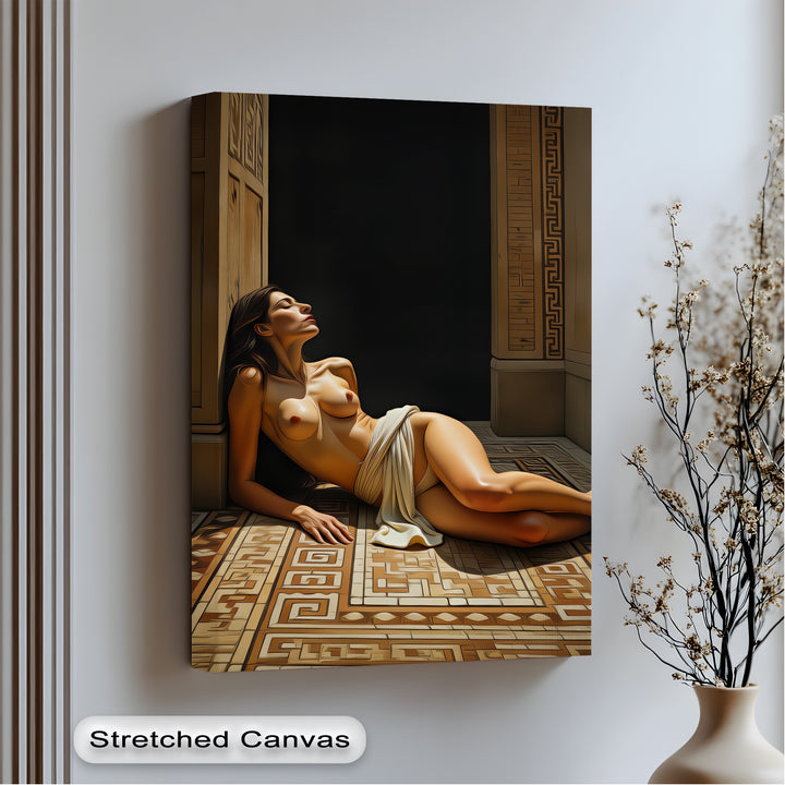 Temple Reverie – Classical Nude Canvas Wall Art | Large Canvas