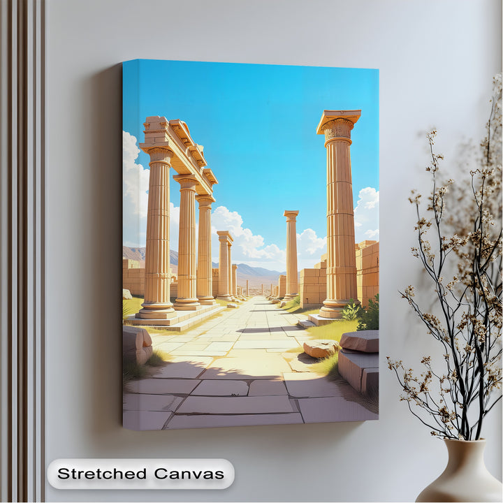 Golden Horizon – Ancient City Ruins Canvas Print