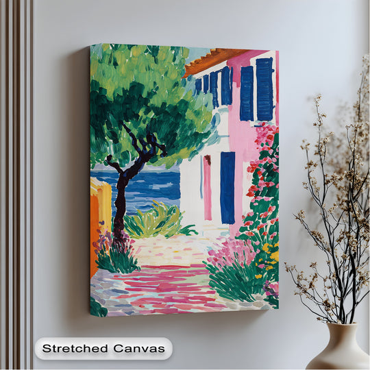 mediterranean village canvas art
