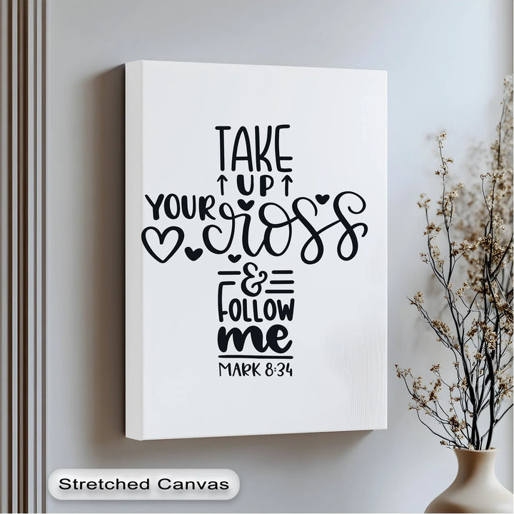 Mark 8:34 inspirational Christian wall art

