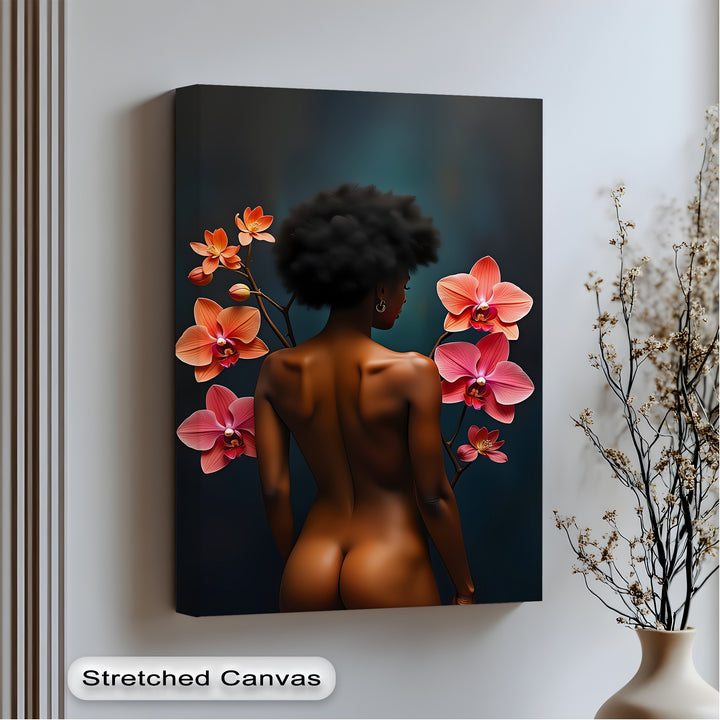 Orchid Bliss Erotic Canvas Wall Art – Luxury Framed Floral Decor