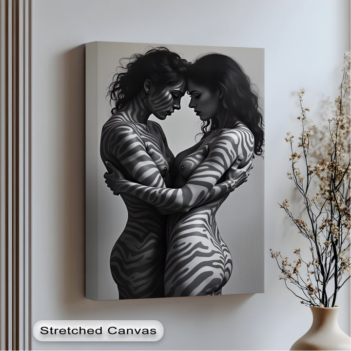 Zebra Embrace – Erotic Canvas Print