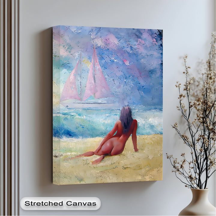 Serenity by the Shore – Erotic Canvas Print