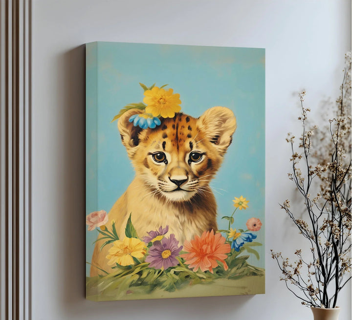 Blossom Crowned Cub – Animal Canvas Print - MyPhotoStation