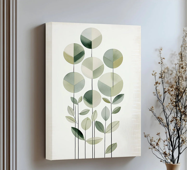 Geometric Leaf Totems – Minimalist Botanical Canvas Print - MyPhotoStation