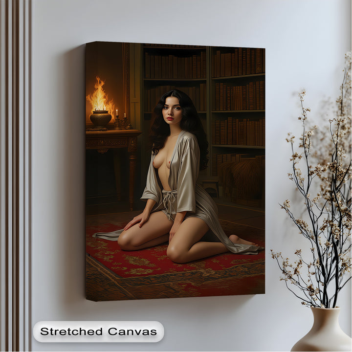 Velvet Flame  – Nude Canvas Print | Large Framed Wall Art