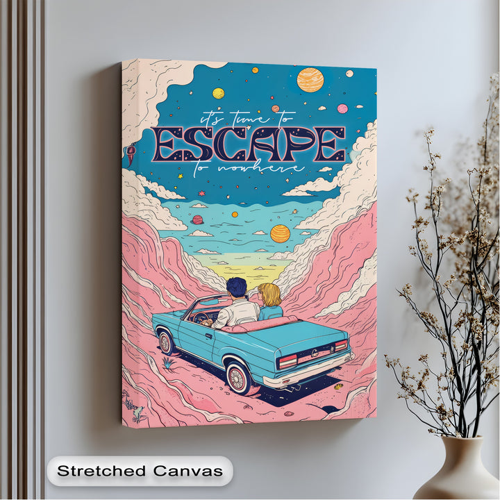 Escape to Nowhere – Retro Dreamscape Canvas Print