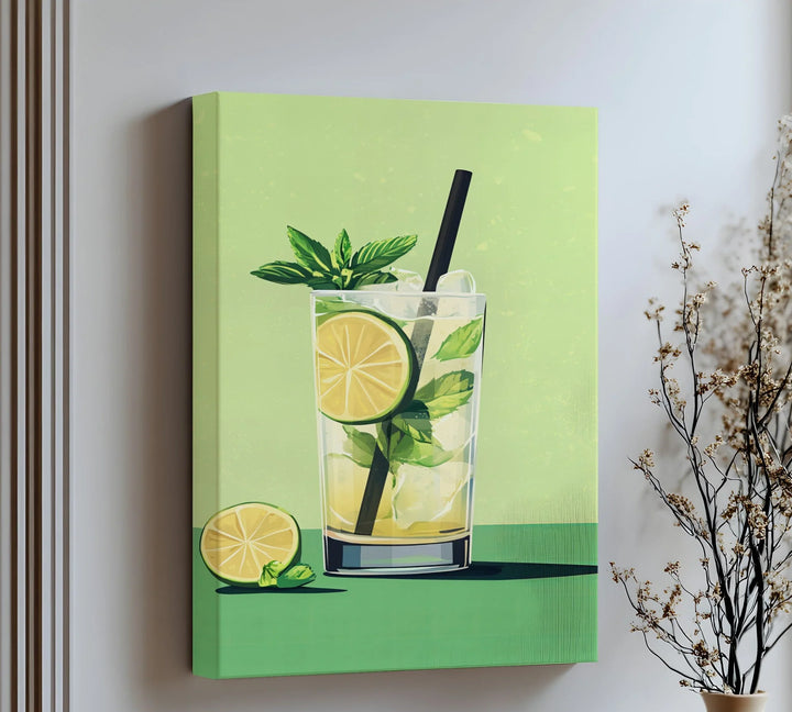 Minty Mojito Vibes – Refreshing Lime Cocktail Canvas Print