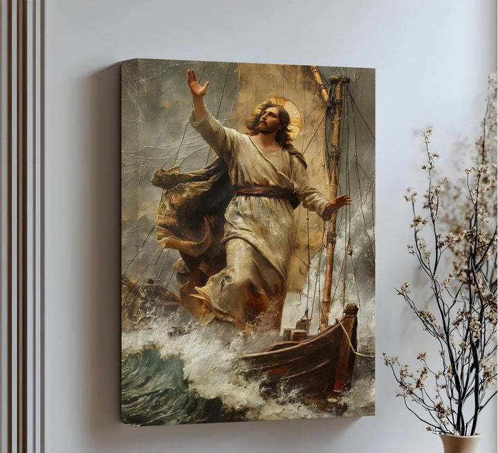 Peace in the Storm – Jesus Calming the Sea Canvas Print