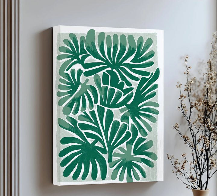 Tropical Frond Symphony – Bold Green Botanical Canvas Print - MyPhotoStation