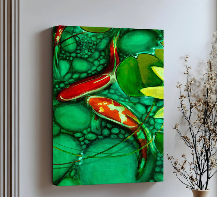 Koi Serenity – Abstract Fish Pond Canvas Print - MyPhotoStation
