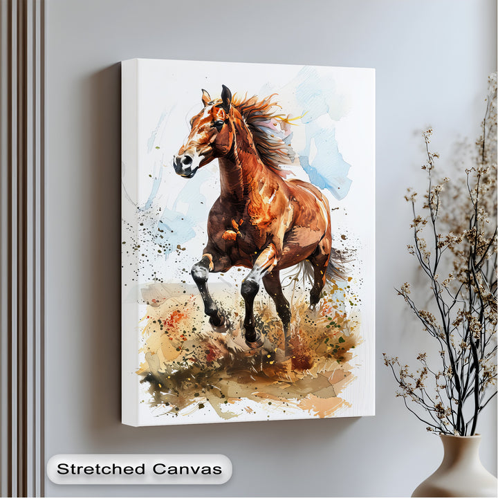 Fiery Gallop – Dynamic Chestnut Horse Canvas Print
