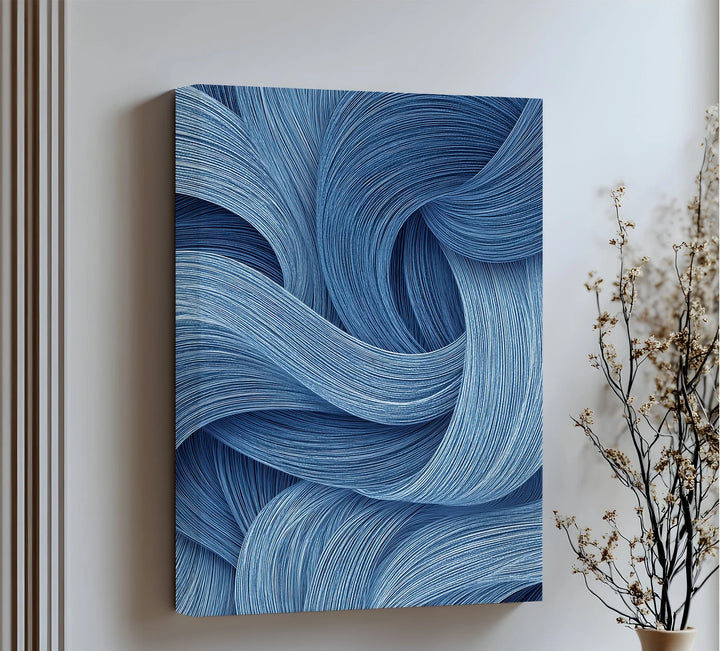 Oceanic Flow – Textured Blue Abstract Canvas Print - MyPhotoStation
