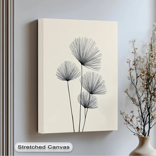 Elegant Line Art Botanicals – Minimalist Floral Canvas Print - MyPhotoStation