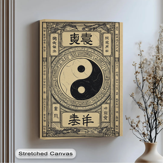 Yin Yang Symbol on Ancient Scroll – Taoist Philosophy Canvas Print - MyPhotoStation