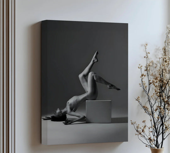 Monochrome Poise – Minimalist Nude Figure Canvas Print - MyPhotoStation