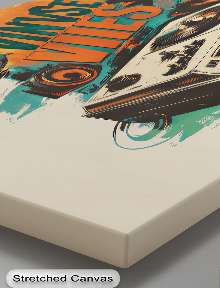 Vinyl Vibes – Retro Turntable & Speaker Canvas Print