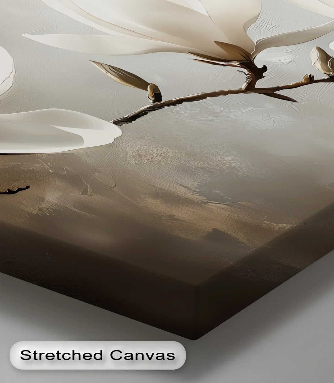 Ivory Bloom – delicate magnolia branch wall decor in soft neutral tones.


